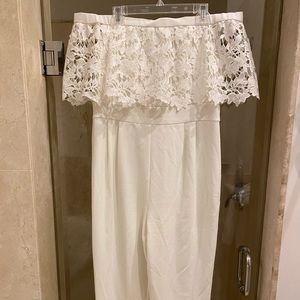 Off the shoulder lace jumpsuit